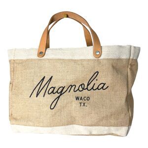 Magnolia Script Market Tote Joanna Gaines Waco Texas Global Citizen NEW